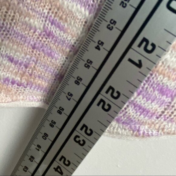 Free People Spaced‎ Out Pink Purple Long Sleeve Sweater  Knit ASOS Thumbholes XL - Picture 11 of 12
